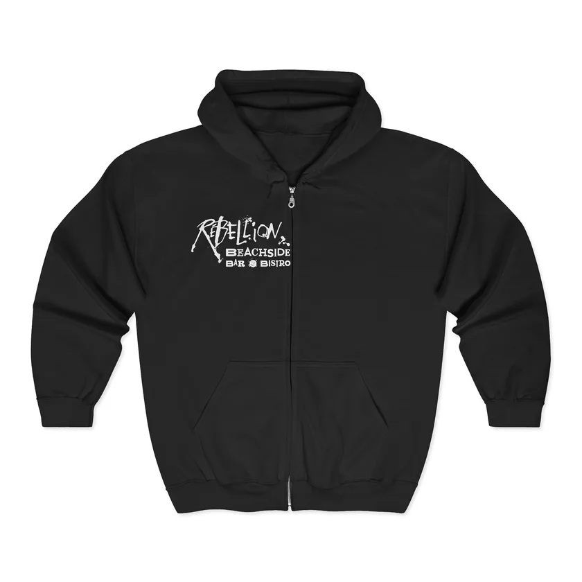 Religion Beachside Bar & Bistro Zip Hoodie — Skeleton Logo Full‑Zip Sweatshirt — Rebellion merch